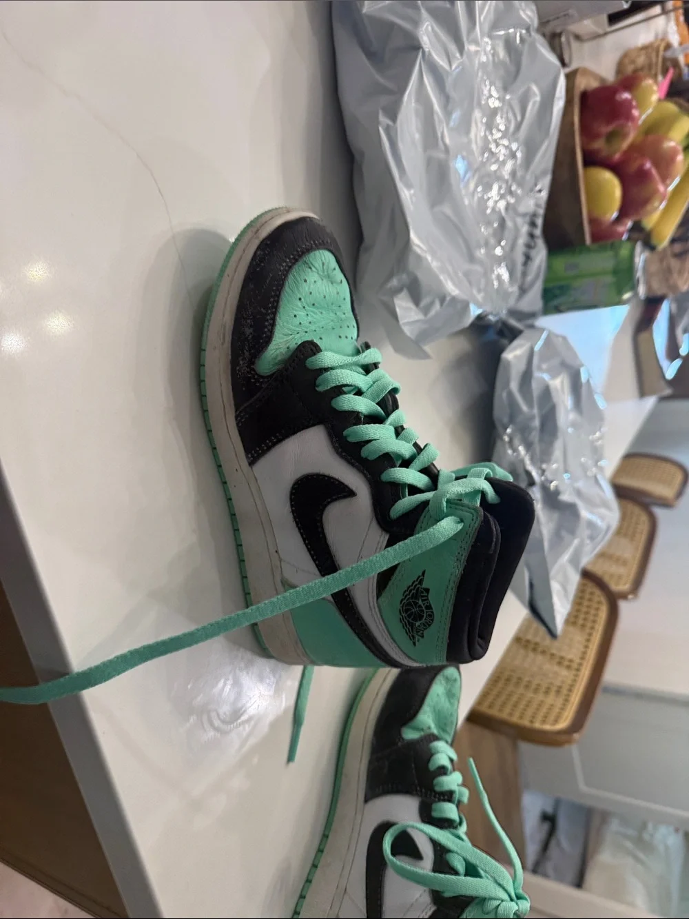 Nike Kids High-Top Sneakers in Teal and Black